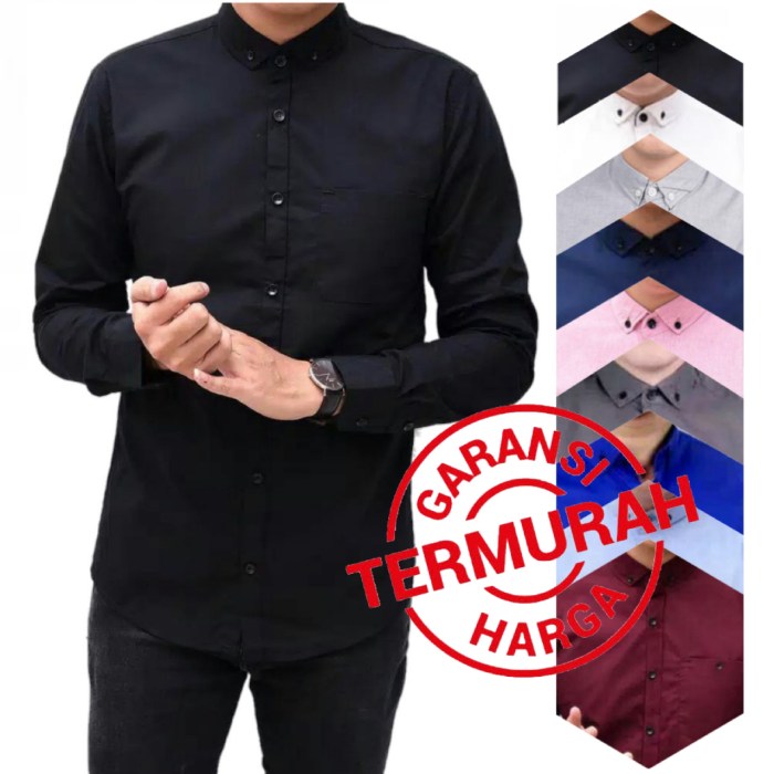 Black dress shirt men's regular fit