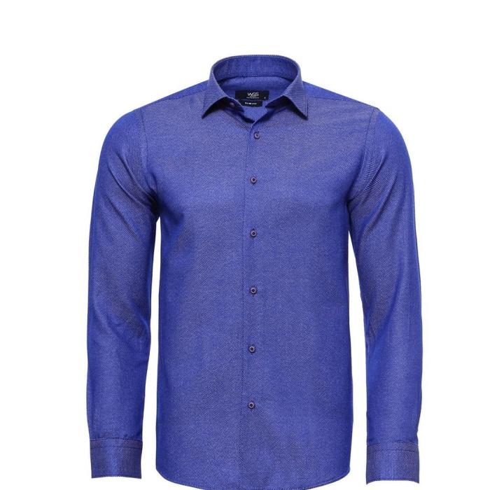 Indigo blue mens dress shirt