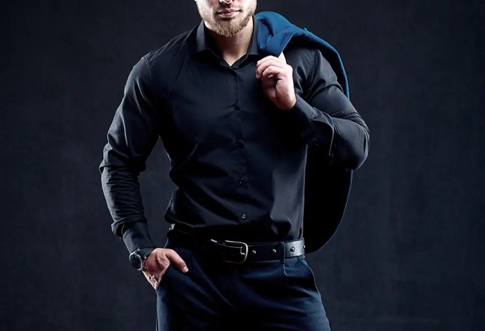 Mens xs black dress shirt