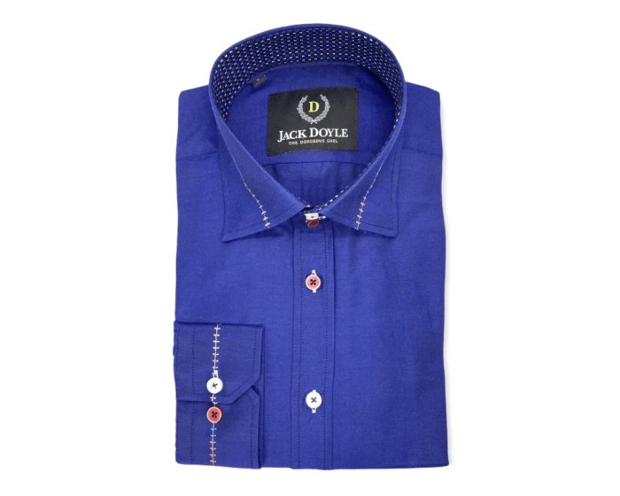 Royal blue mens dress shirt short sleeve