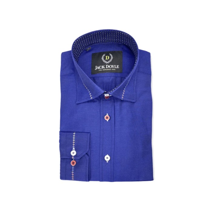 Royal blue mens dress shirt short sleeve